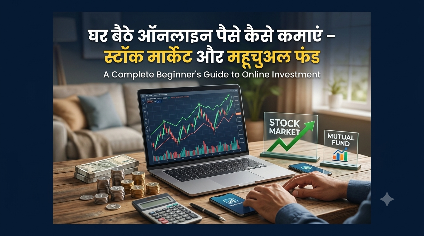 घर बैठे मोबाइल से ऑनलाइन पैसे कैसे कमाए: स्टॉक मार्केट और म्यूचुअल फंड में निवेश की पूरी जानकारी (2026)
